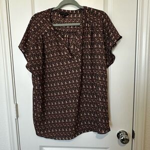 Women's Black and Pink Patterned Top